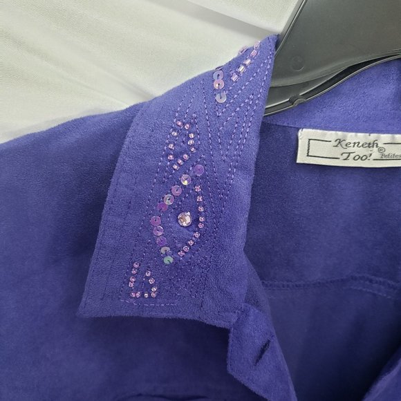 Kenneth Too! Purple Faux Suede Light Dress Jacket (PS) - Picture 5 of 8